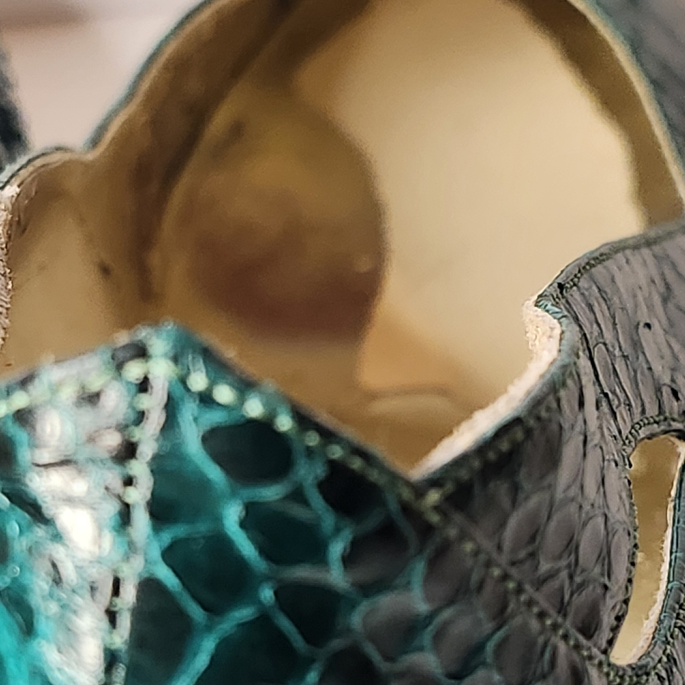 SALE! J.Renee Teal Snakeskin Heels - Picture 13 of 16